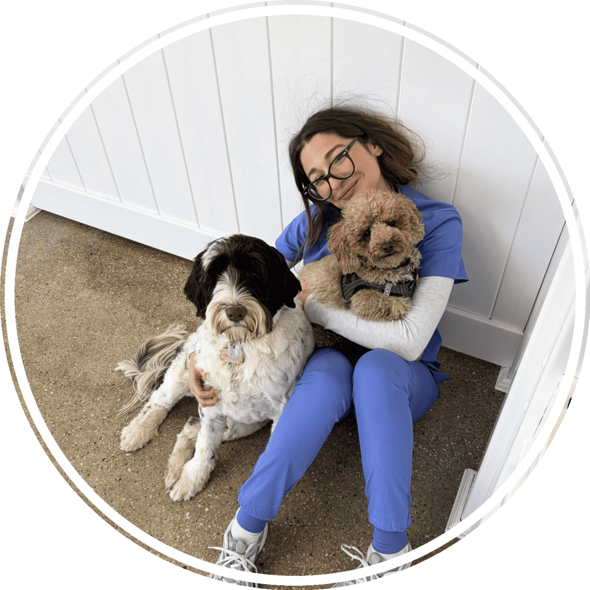 Cute puppy mascot promoting pet fun and care.